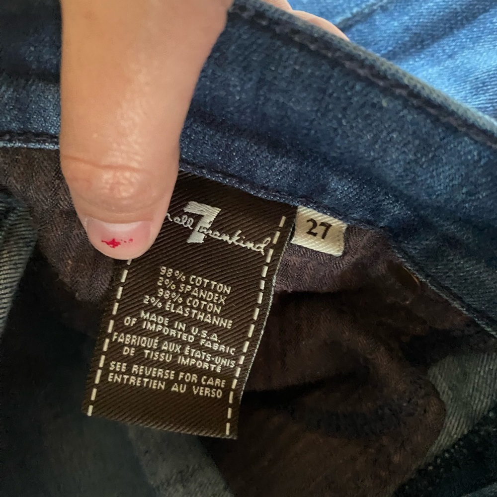 7 For All Mankind Womens Straight Leg Jeans Blue Medium Wash Denim Size 27 - Picture 6 of 8
